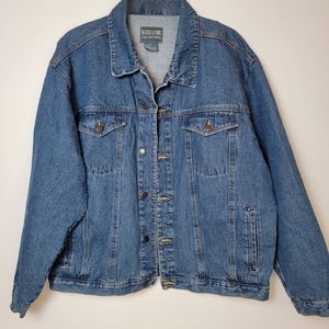 Big Creek Vintage Denim Trucker Jacket, Button Up, Button Cuffs, EUC, size XL